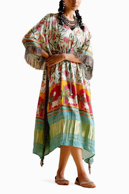 Linus Turquoise Printed Kaftan