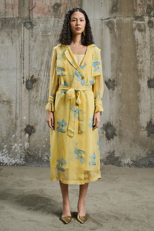 Sunlit Bloom Trench coat