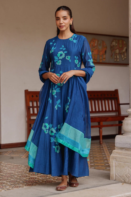 Indigo Bloom Anarkali