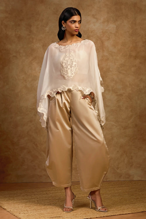 Pearl Artcut Cape And Pants Set