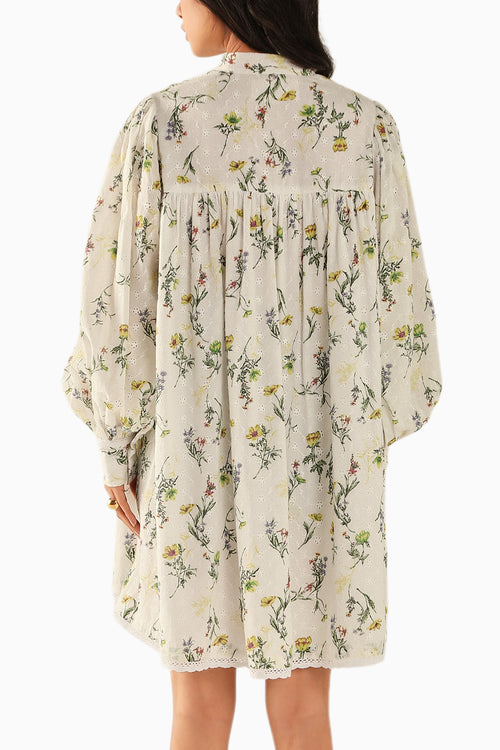 Claire White Schiffli Dress