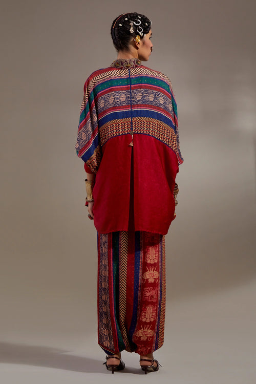 Sindoor Anka Mandala Shirt With Drape Trousers