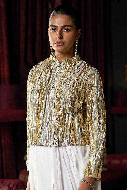 Crushed Gota Weave Bolero