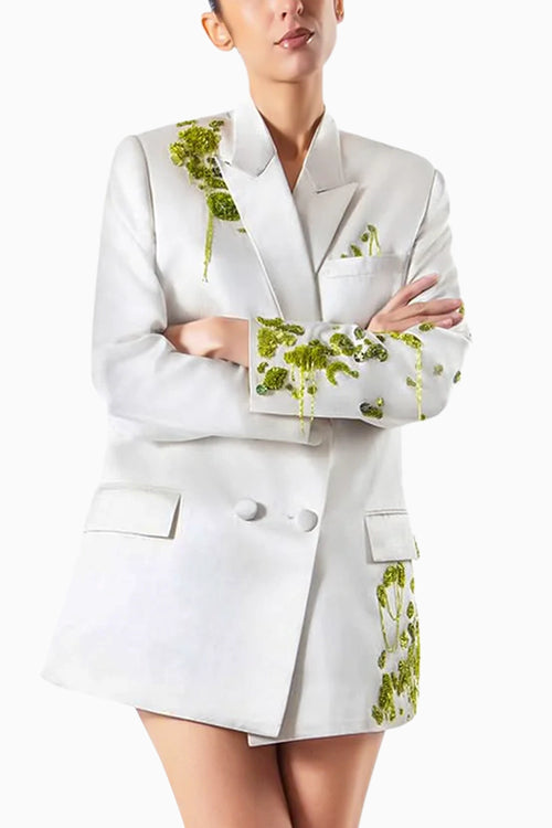 Chartreuse Dews Pearl Silk Jacket