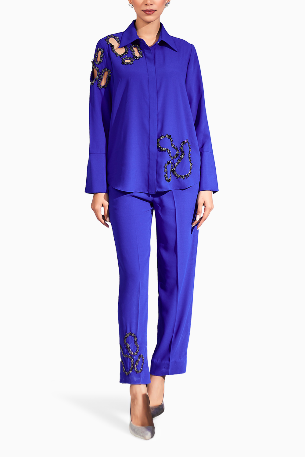 Electric Blue Abstract Ink Blue Pant