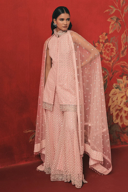 Blush Pink Mirrorwork Tunic Set