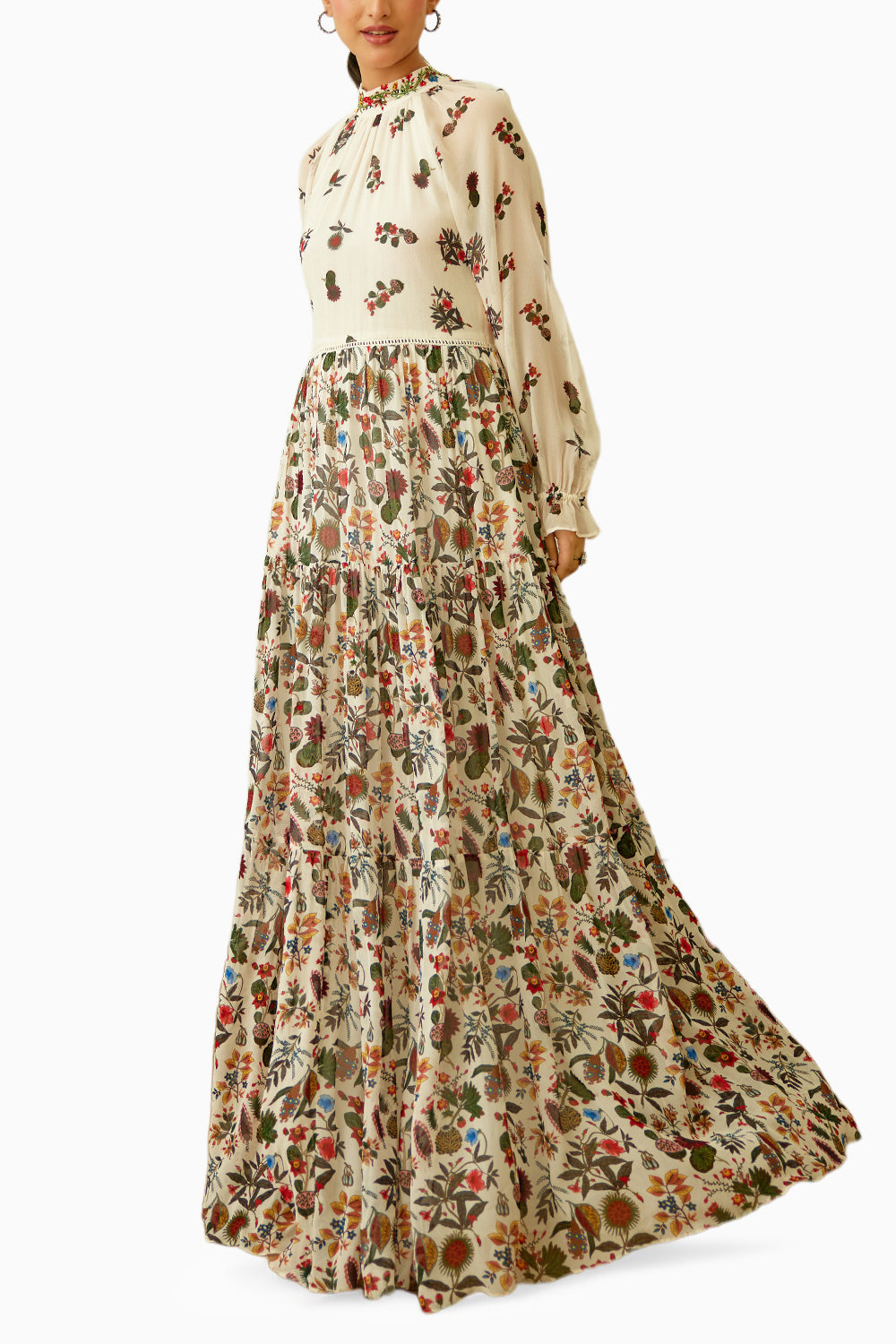 Ivory Kohinoor Jaal Print Maxi Dress