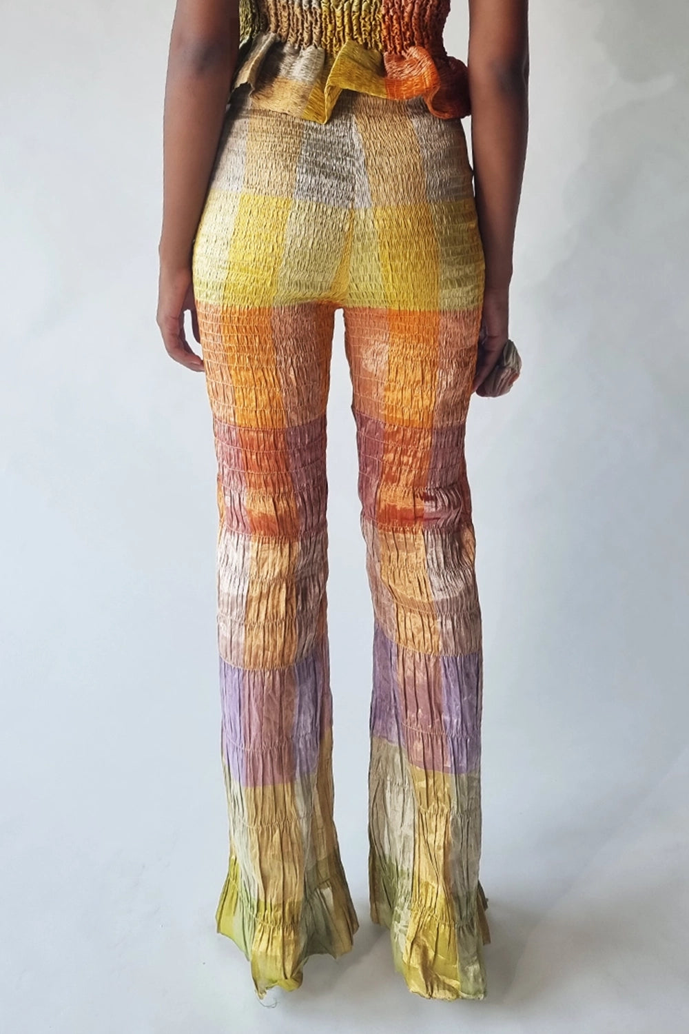 Metallic Illusion Scaled Flared Pants