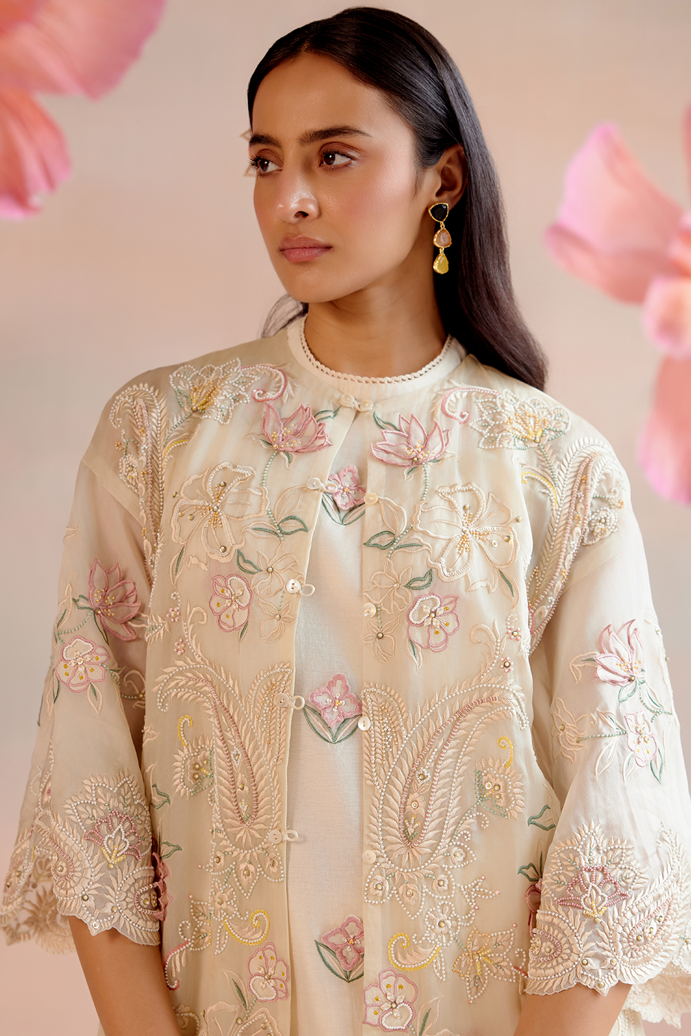 Ivory Paisley Embroidered Jacket