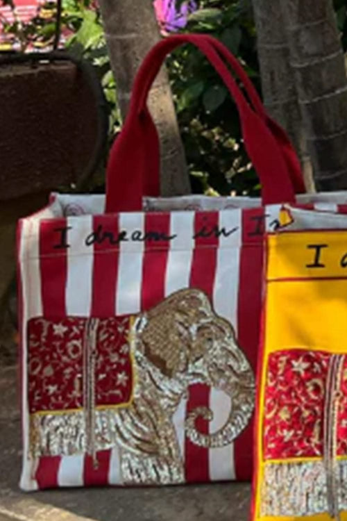 Vermillion Red Tara Tote Bag