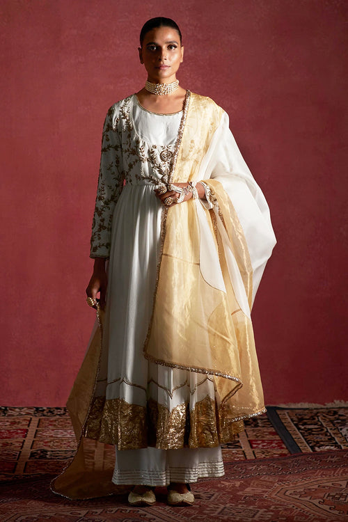 Gayatri Pearl Silk Anarkali Set