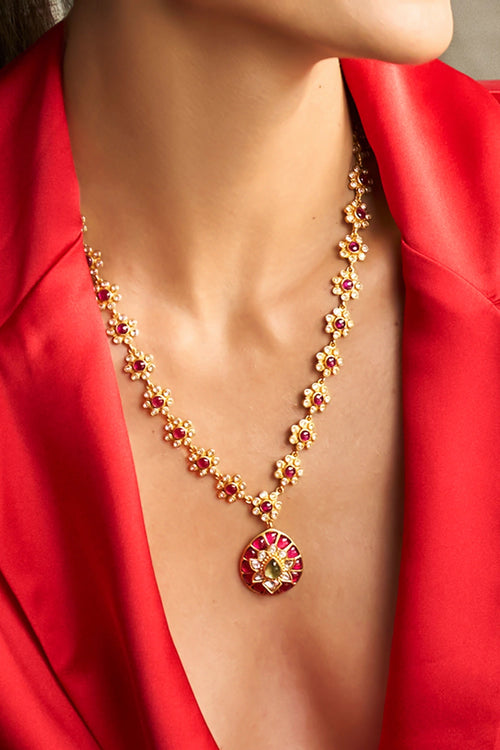 Gulmohar Crimson Necklace
