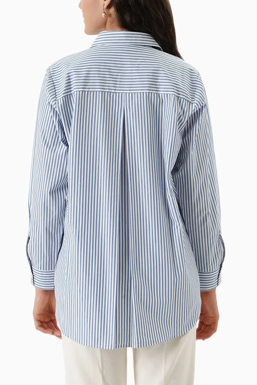 Blue-White Pearl Pop Shirt