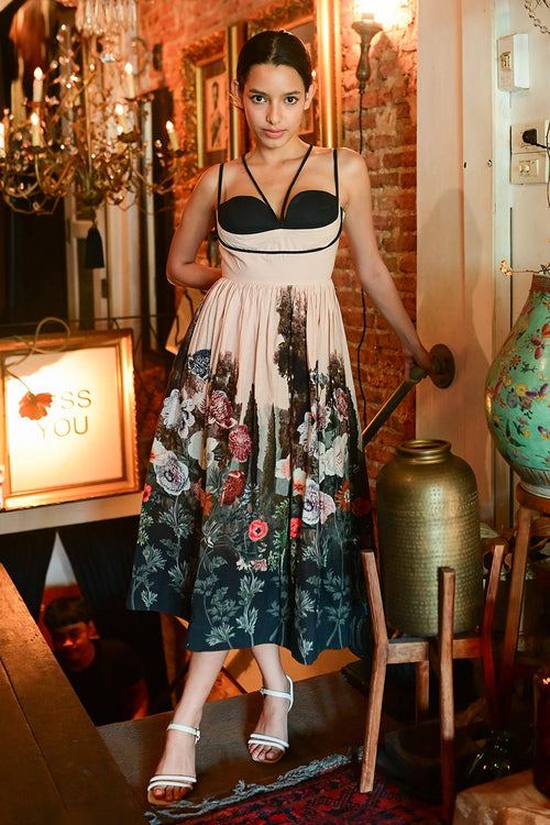 Peach Forest Crump Midi Dress