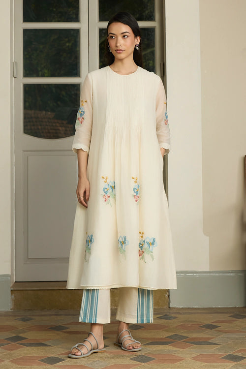 Ivory Pintuck Co-ord Set