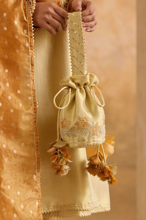 White Gold Potli Bag