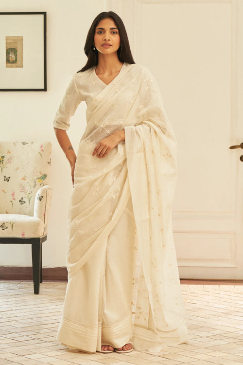 Swan Embroidered Saree
