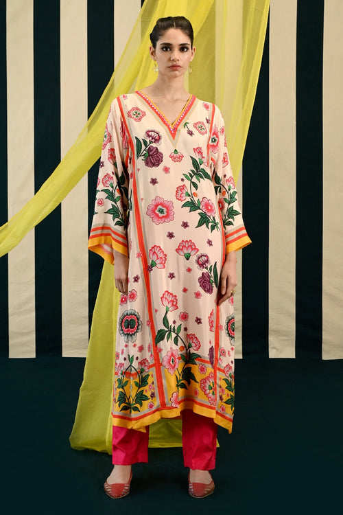 Gulmohar Jhumki Kurta Set with Stole