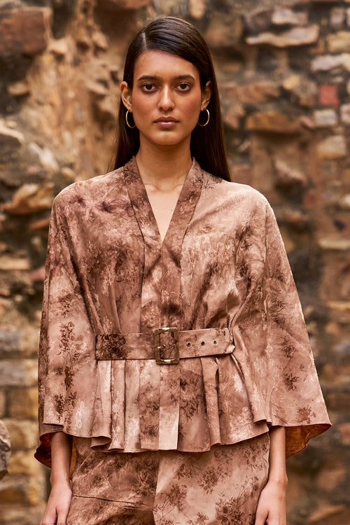 Jacquard Cape Top