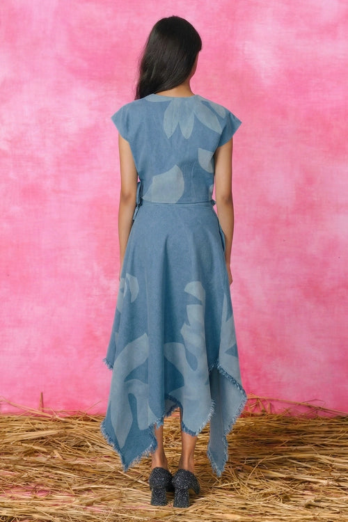 Iris Wrap Top With Skirt Set