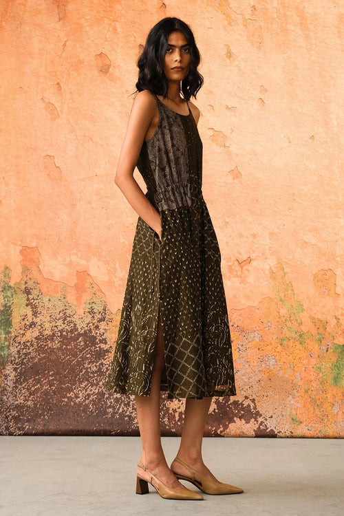 Olive Waves Dress