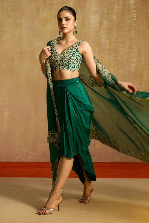 Pakeeza Green Cape Set