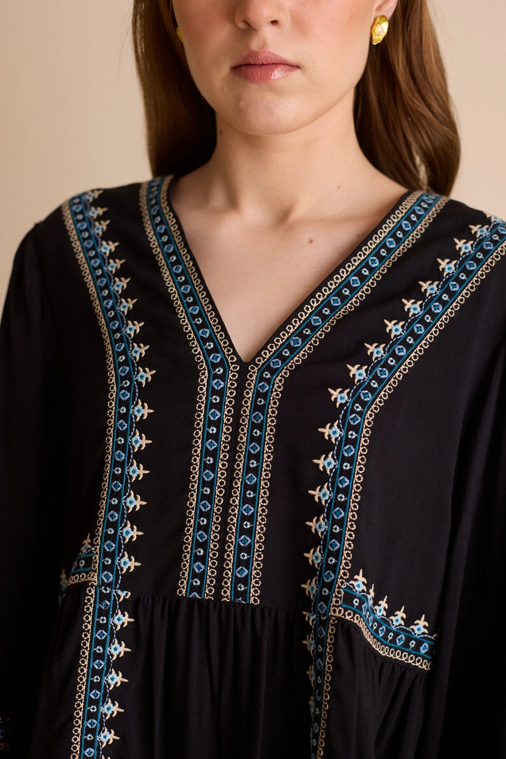 Aria Navy Blouse
