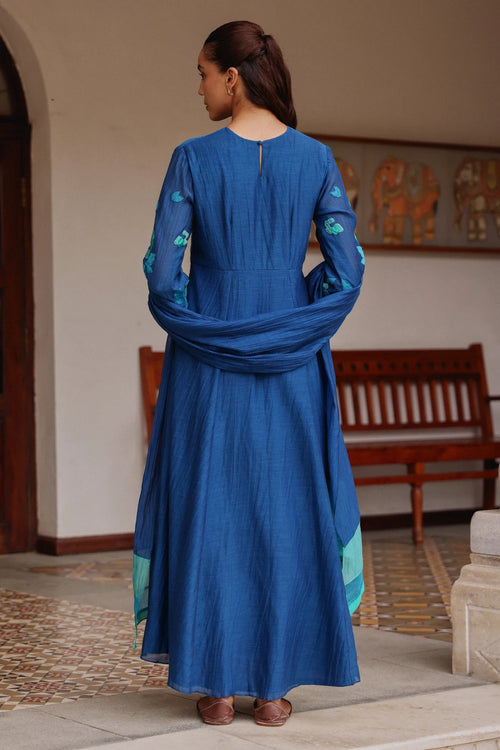 Indigo Bloom Anarkali