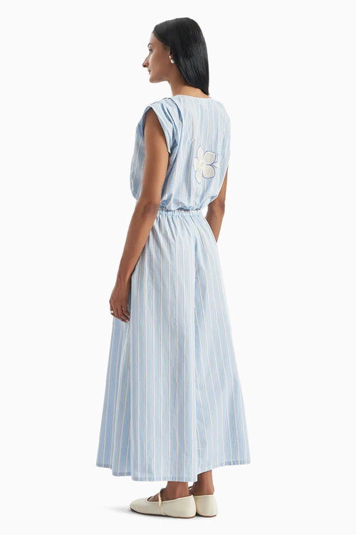 Blue Meadow Stripe Skirt Set