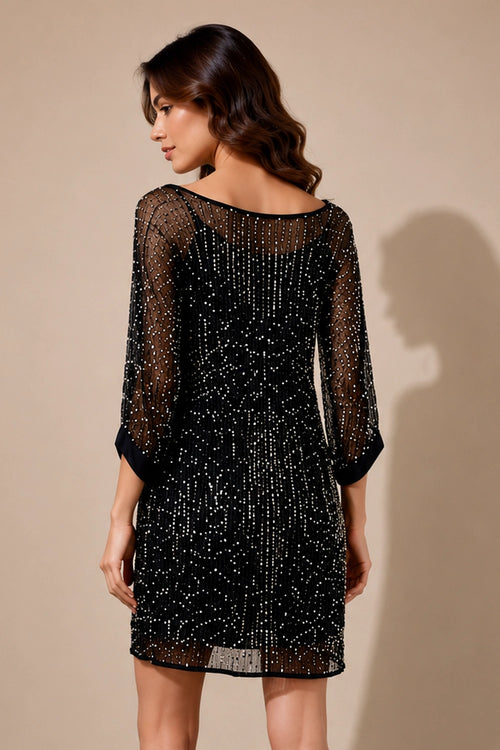 Black and Gold Broken Line Anti Fit Dress