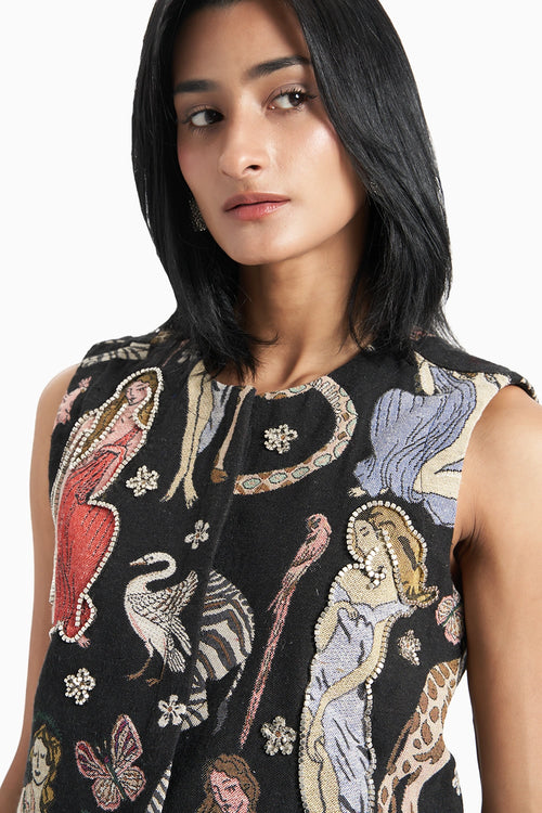 Animal Jungle Jacquard Crop Jacket