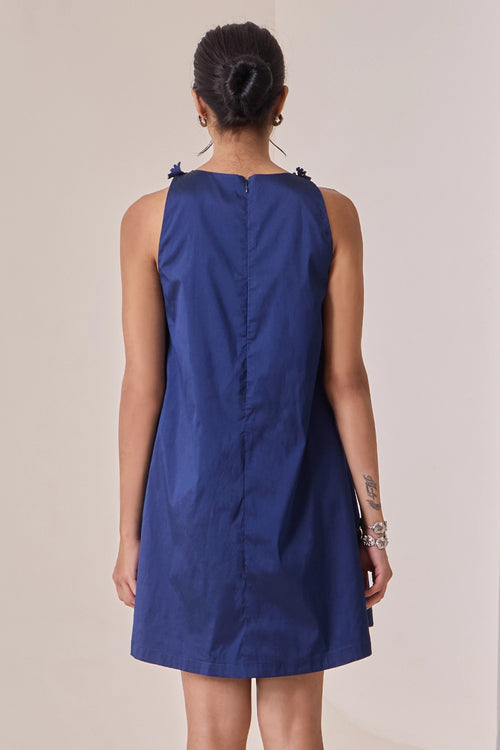 Midnight Art-Cut Shift Dress