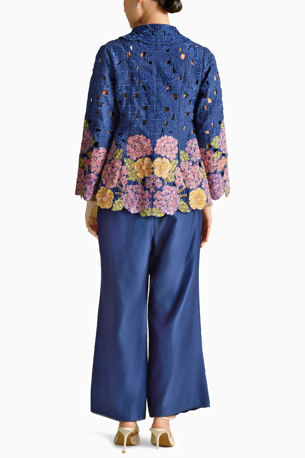 Indigo Tonal Cutwork Co-Ord Set