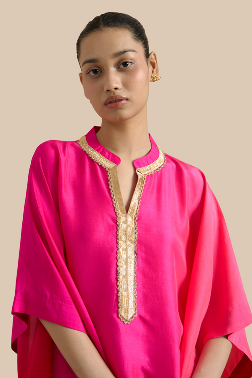 Fuschia Red Ombre Kaftan Set