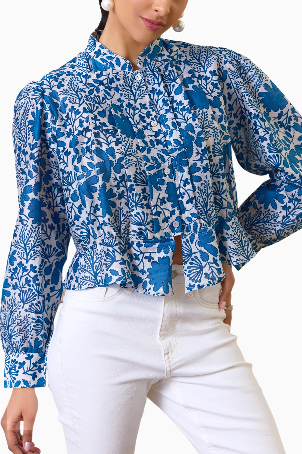 Indigo Bloom Blouse