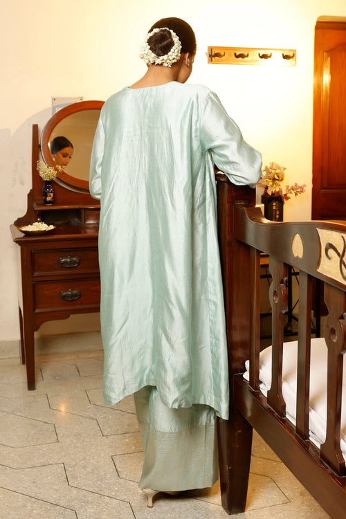 Sehej Blue High Low Kurta Set