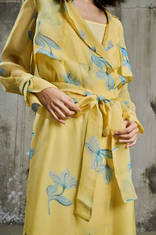 Sunlit Bloom Trench coat