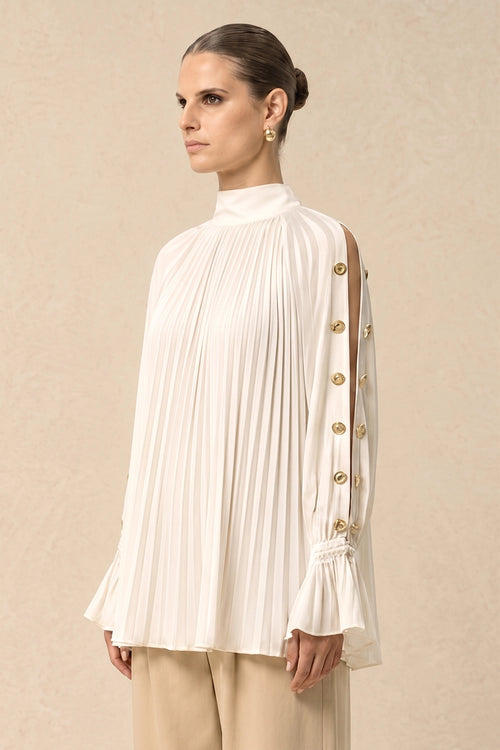 Ivory White Halter Neck Blouse