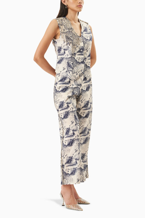 Marine Mood Embellished Co-ord Set