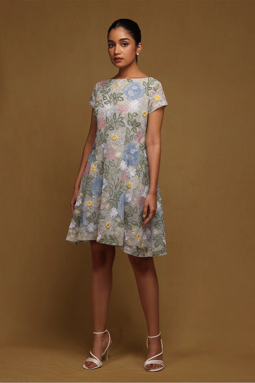 Multifloral A-Line Dress