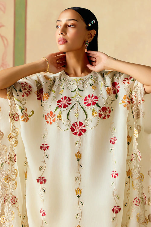 Ivory Applique Kaftan