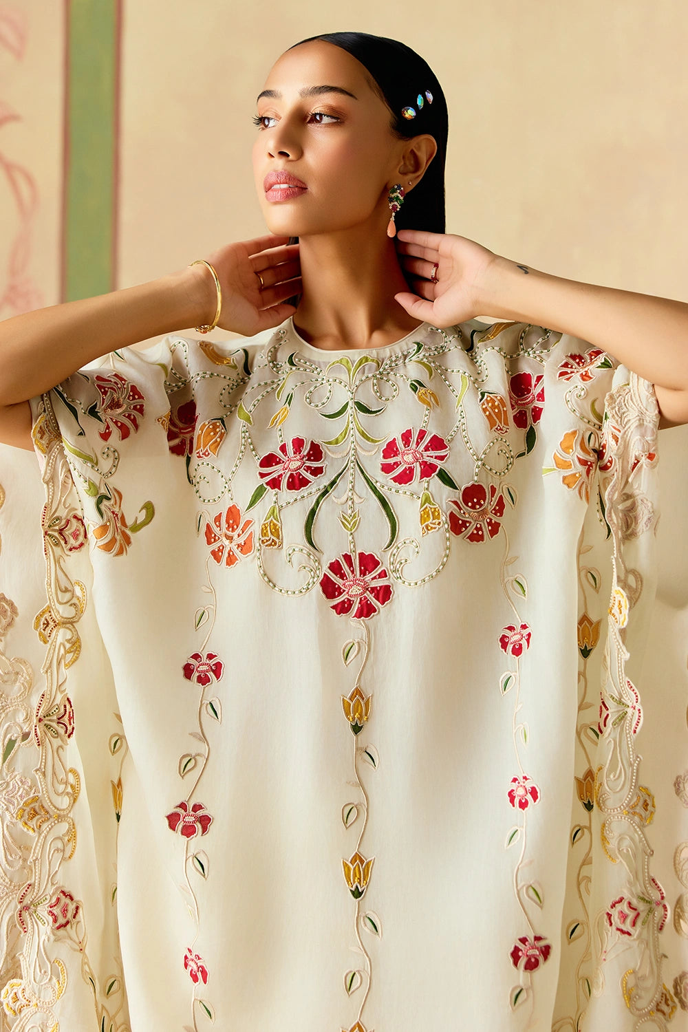 Ivory Applique Kaftan