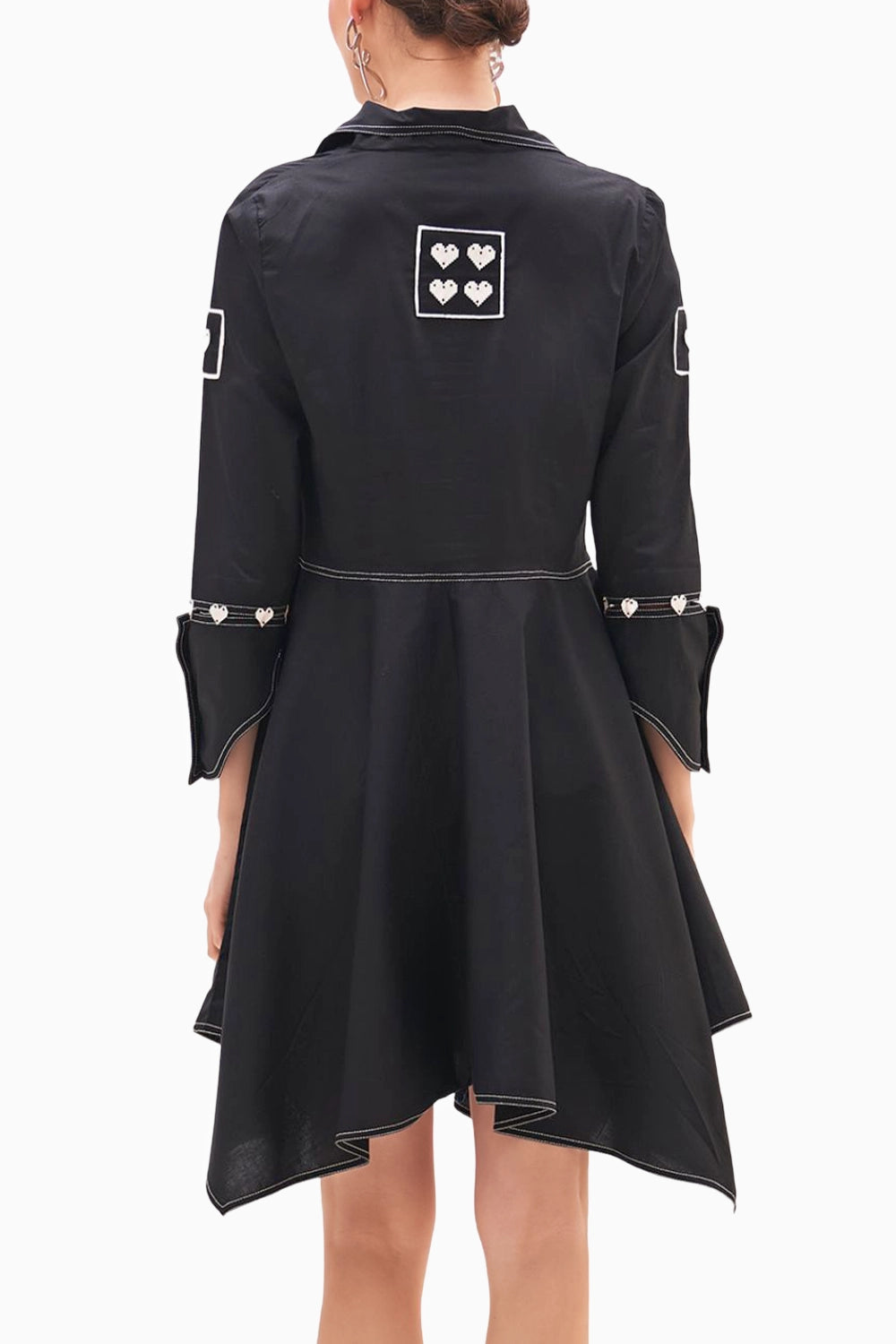 Black Mini-K Dress with Hearts