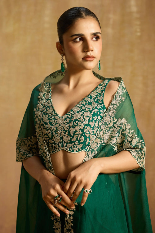 Pakeeza Green Cape Set