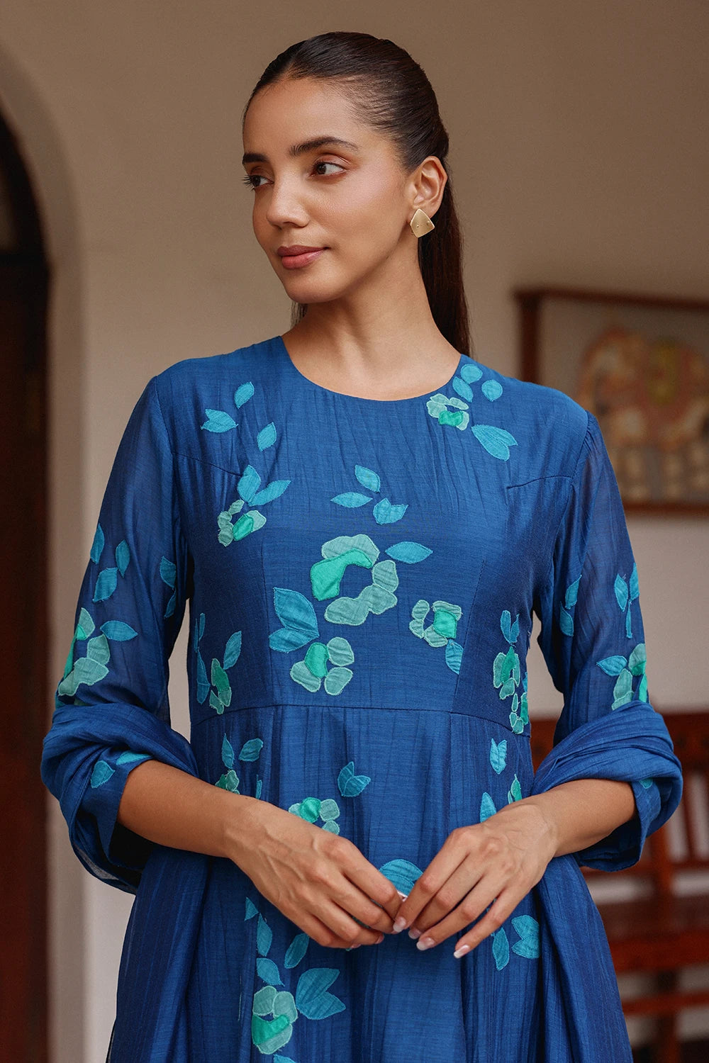 Indigo Bloom Anarkali