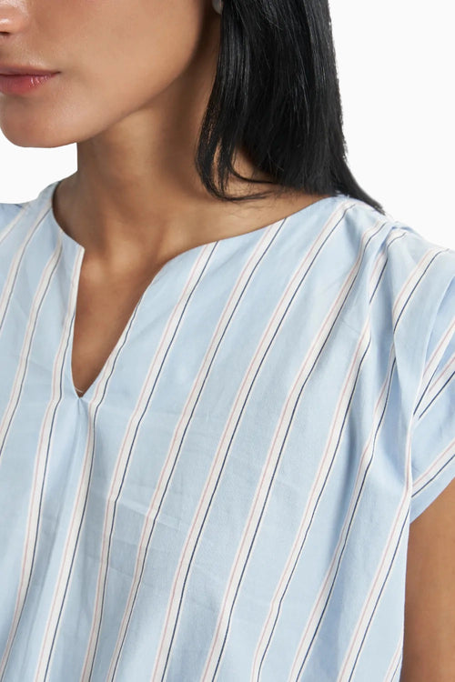 Blue Meadow Stripe Skirt Set