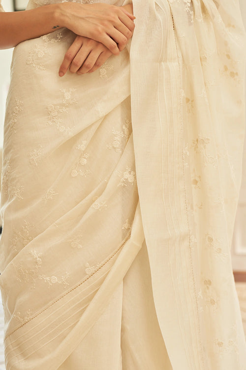 Swan Embroidered Saree