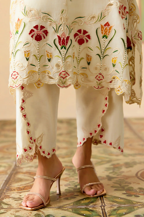Ivory Applique Kaftan