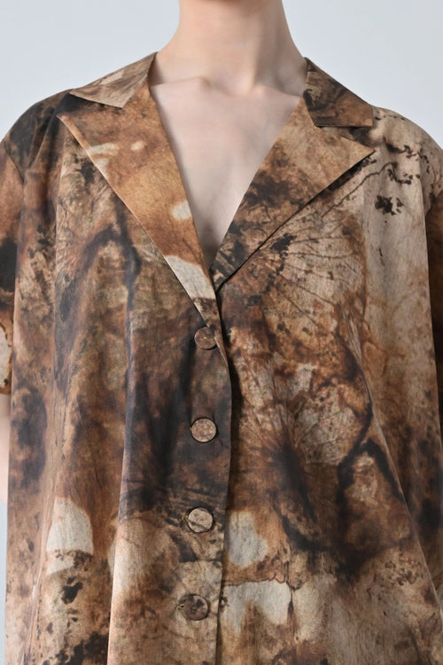 Brown Terra Brush Printed Shirt