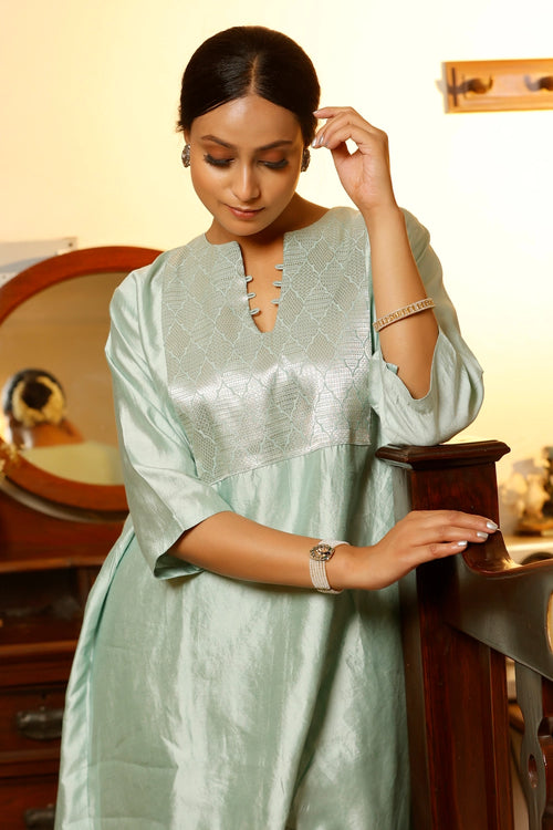 Sehej Blue High Low Kurta Set